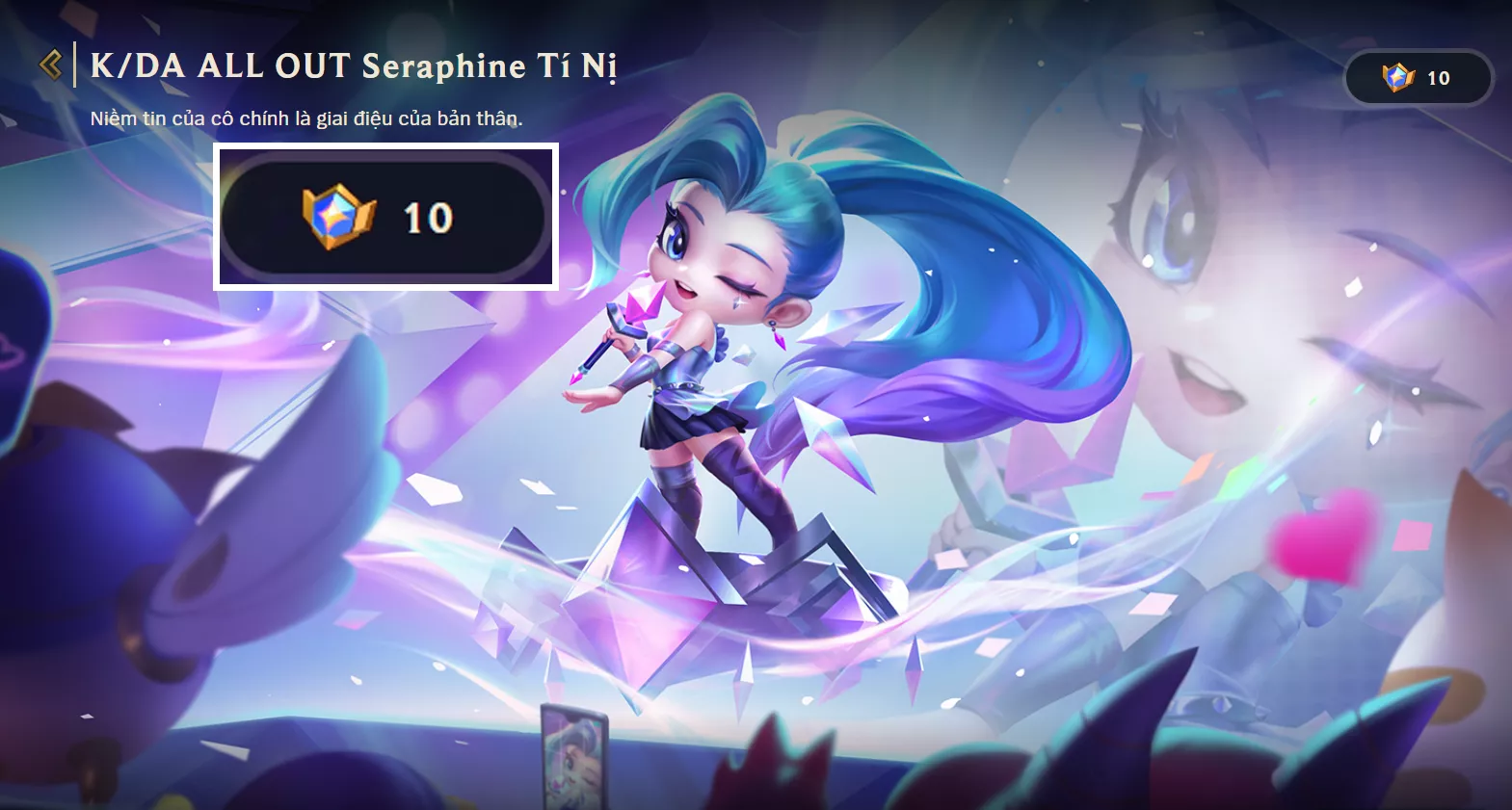 KDA ALL OUT Sheraphine Tí Nị, unrank lv1, trắng thông tin